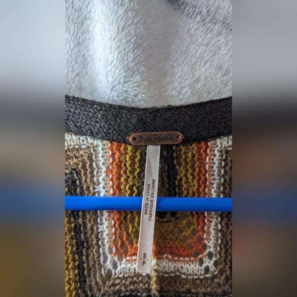 FREE PEOPLE Retro Wool Blend Brown Rhianon Chevron Sweater Dress Size SP - Picture 15 of 15